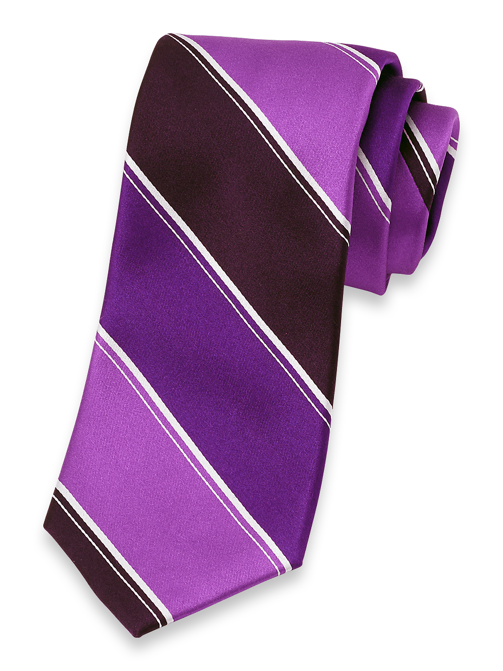 Product Image of Stripe Woven Silk Tie-Purple