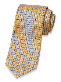 Geometric Woven Silk Tie - Yellow