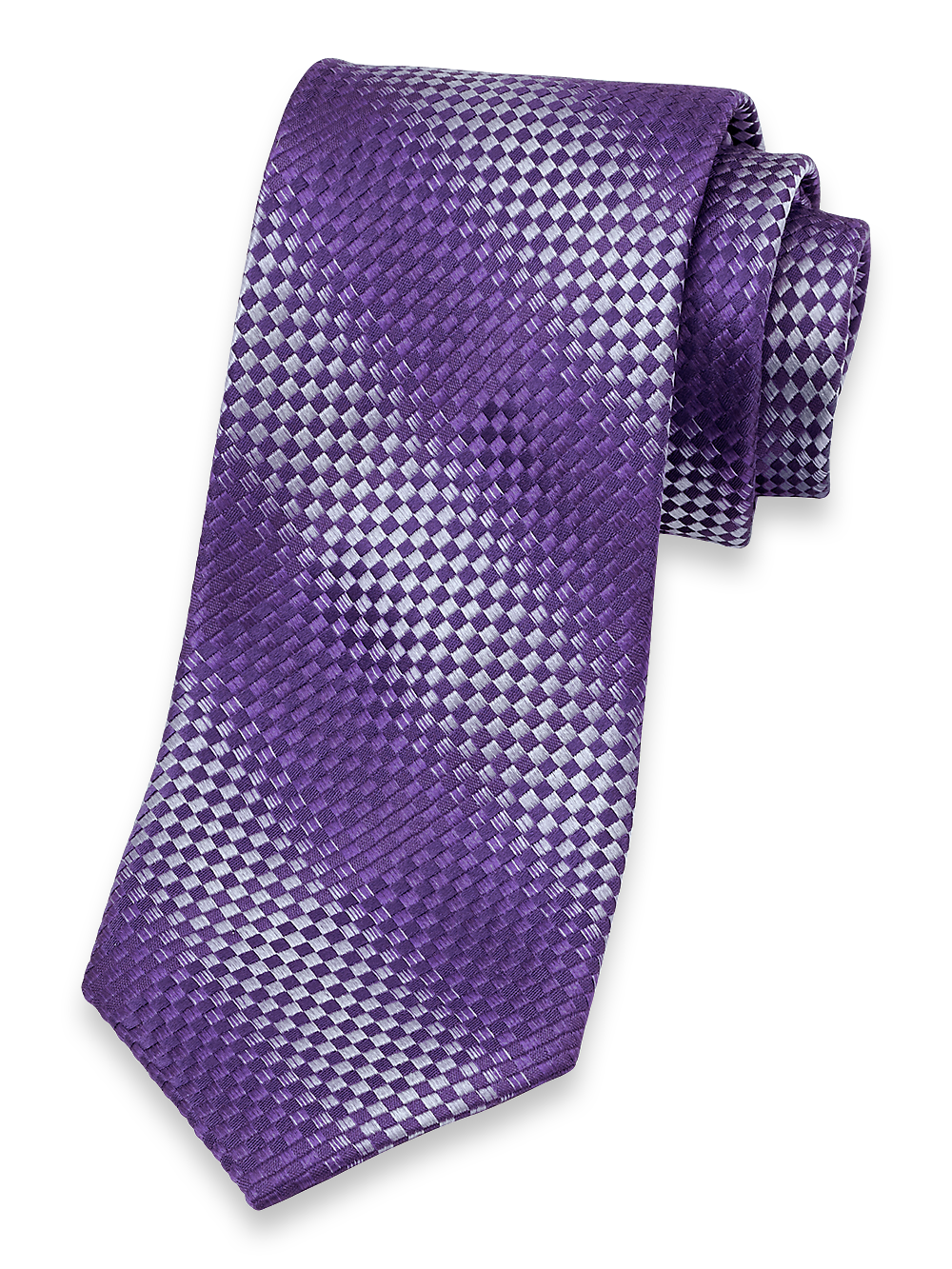 Product Image of Geometric Woven Silk Tie-Purple