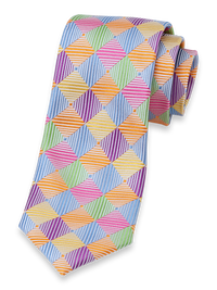 Geometric Woven Silk Tie - Multi