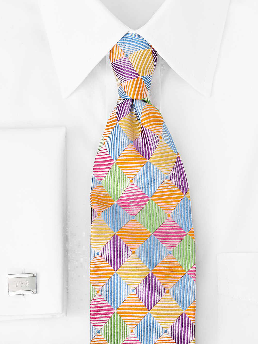 Alternate Image of Geometric Woven Silk Tie-1