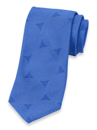 Circles Woven Silk Tie - Blue