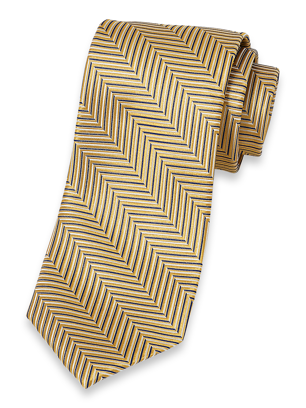 Product Image of Herringbone Woven Silk Tie-Yellow Multi