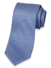 Herringbone Woven Silk Tie - Blue Multi