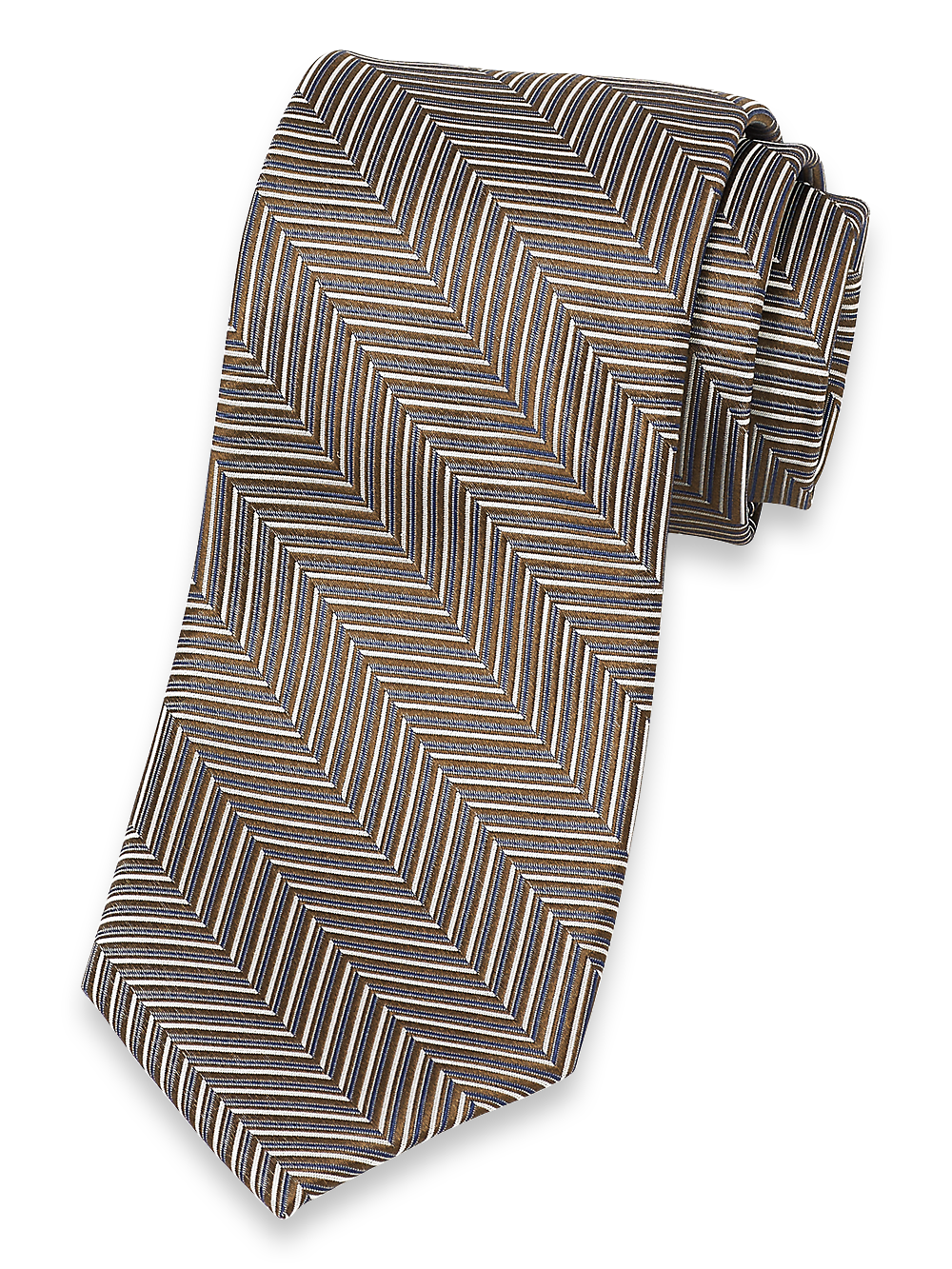 Product Image of Herringbone Woven Silk Tie-Brown Multi