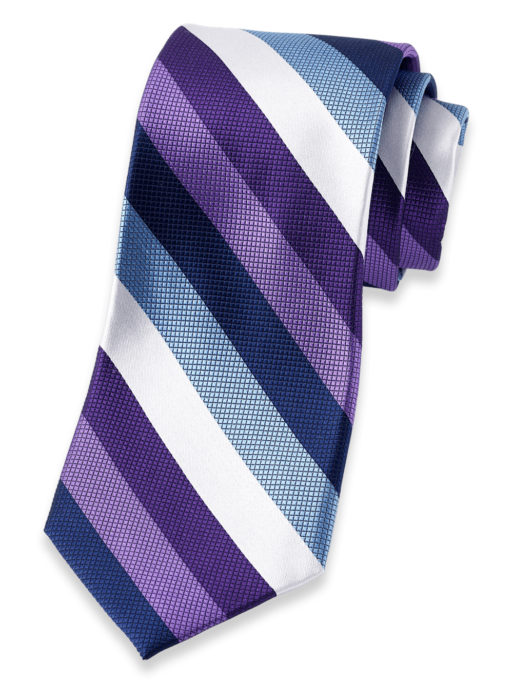 Product Image of Stripe Woven Silk Tie-Purple Multi