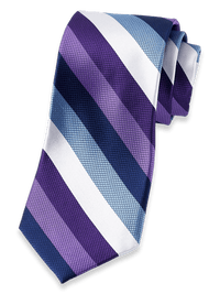 Stripe Woven Silk Tie - Purple Multi