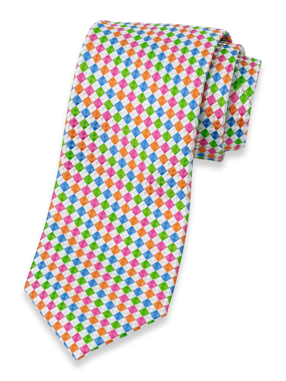 Product Image of Geometric Woven Silk Tie-Multi