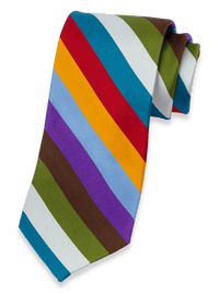 Stripe Woven Silk Tie - Multi