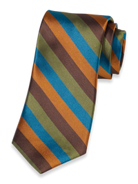 Stripe Woven Silk Tie - Multi