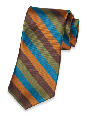 Stripe Woven Silk Tie - Multi