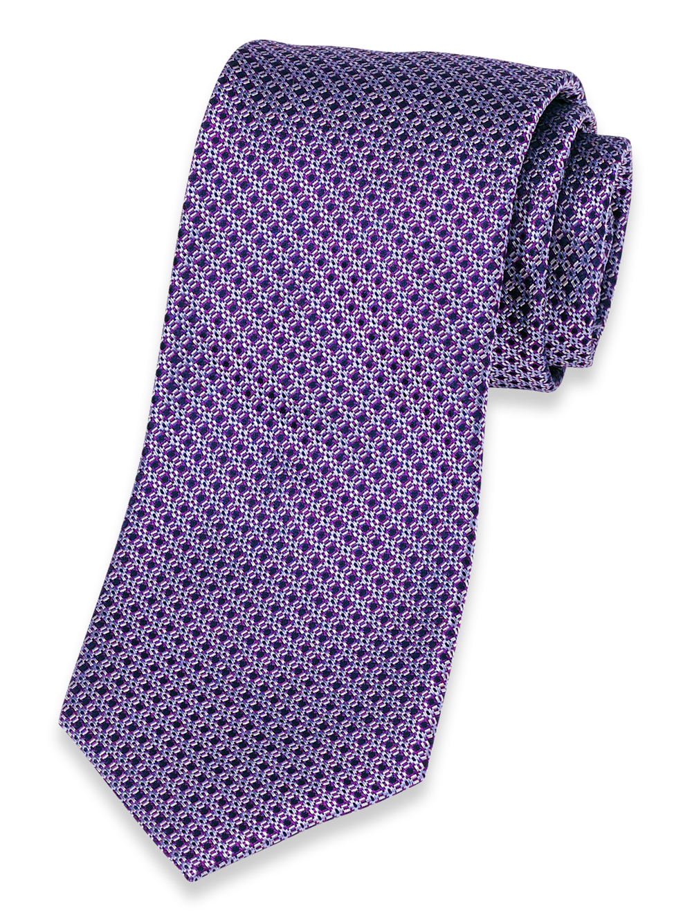 Product Image of Grid Woven Silk Tie-Purple