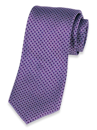 Grid Woven Silk Tie - Purple