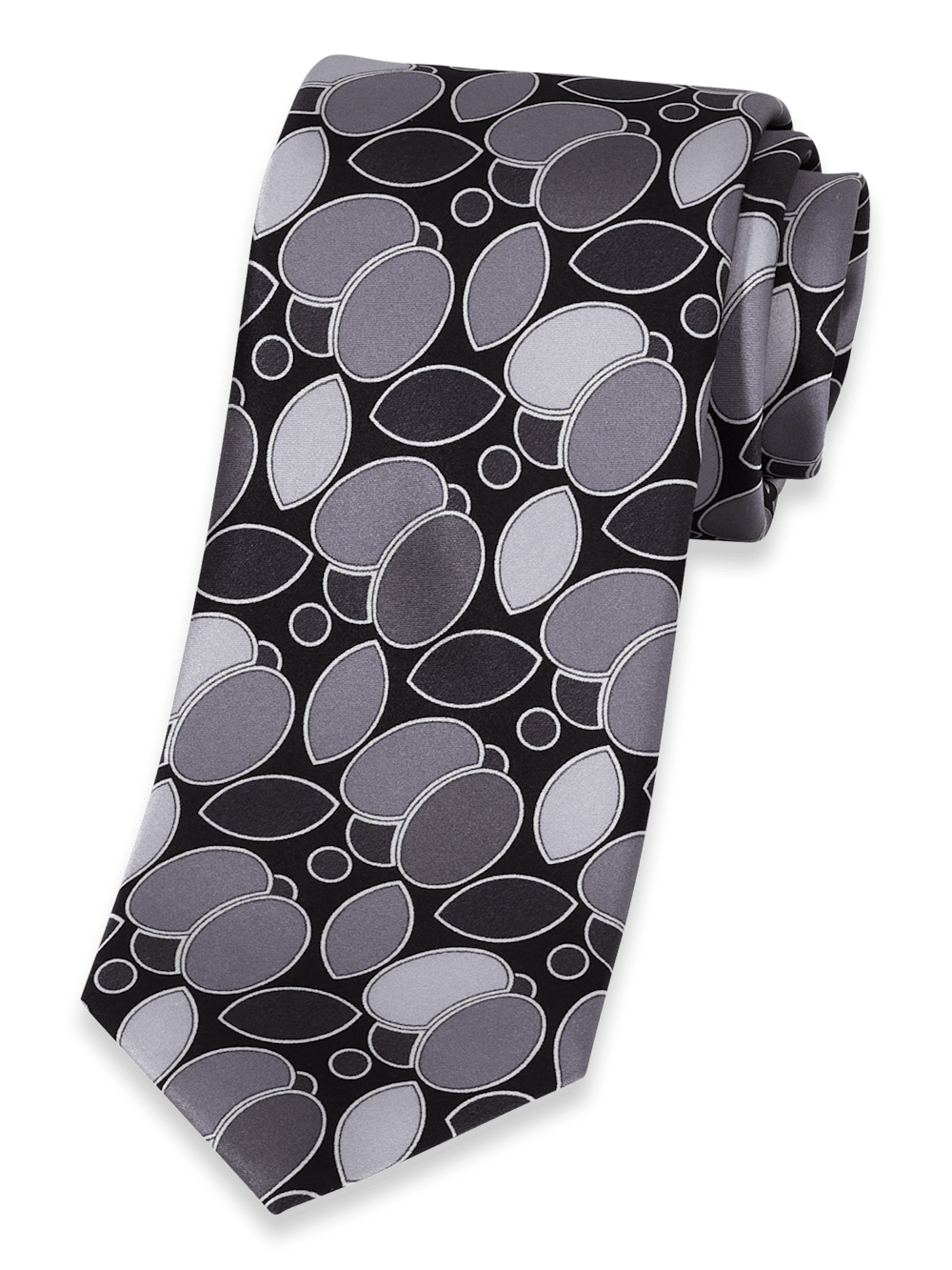 Product Image of Medallion Woven Silk Tie-Black