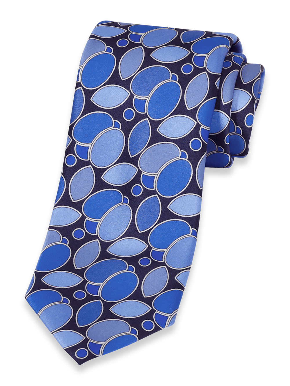 Product Image of Medallion Woven Silk Tie-Blue