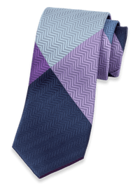 Patchwork Woven Silk Tie - Purple Multi