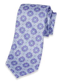 Medallion Woven Silk Tie - Purple