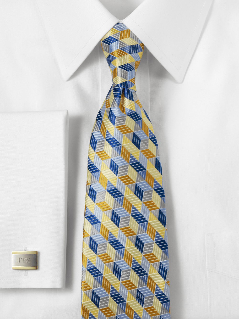 Alternate Image of Geometric Woven Silk Tie-1