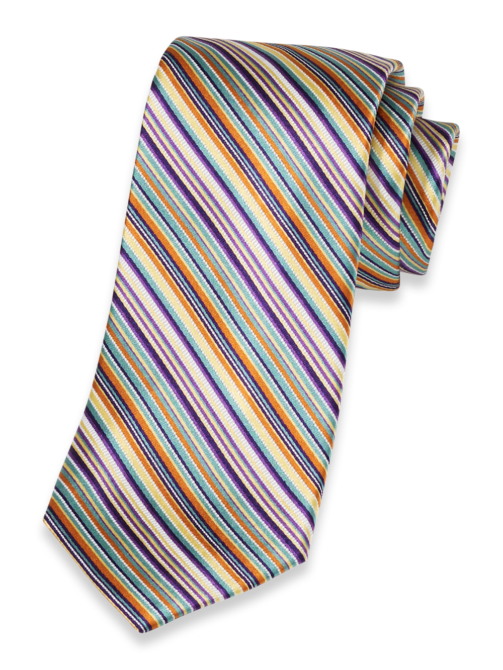 Product Image of Stripe Woven Silk Tie-Purple Multi