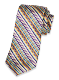 Stripe Woven Silk Tie - Purple Multi