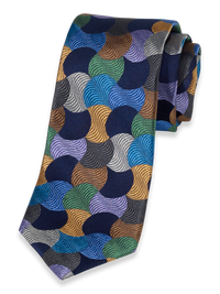 Geometric Woven Silk Tie - Multi