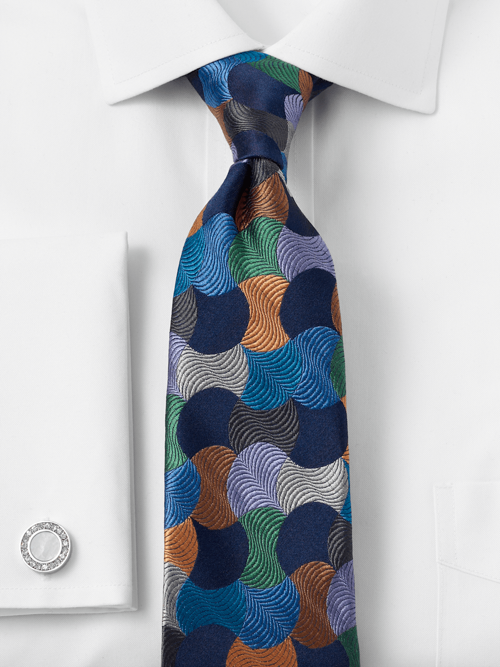 Alternate Image of Geometric Woven Silk Tie-1