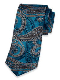 Paisley Woven Silk Tie - Teal