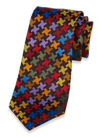 Geometric Woven Silk Tie - Multi