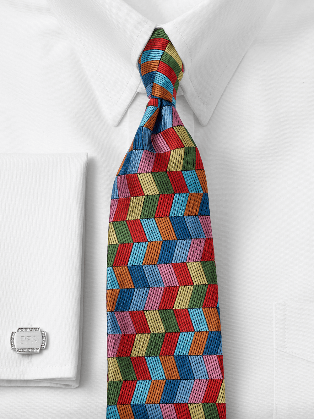 Alternate Image of Geometric Woven Silk Tie-1