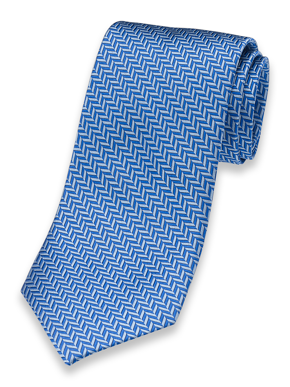 Product Image of Herringbone Silk Tie-Blue