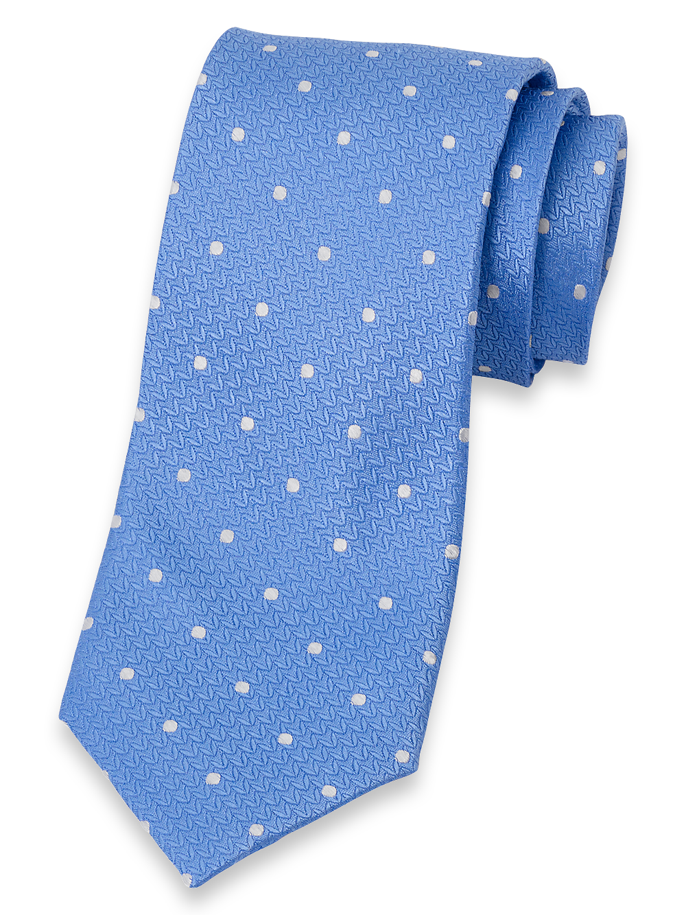 Product Image of Dot Woven Silk Tie-Light Blue/White