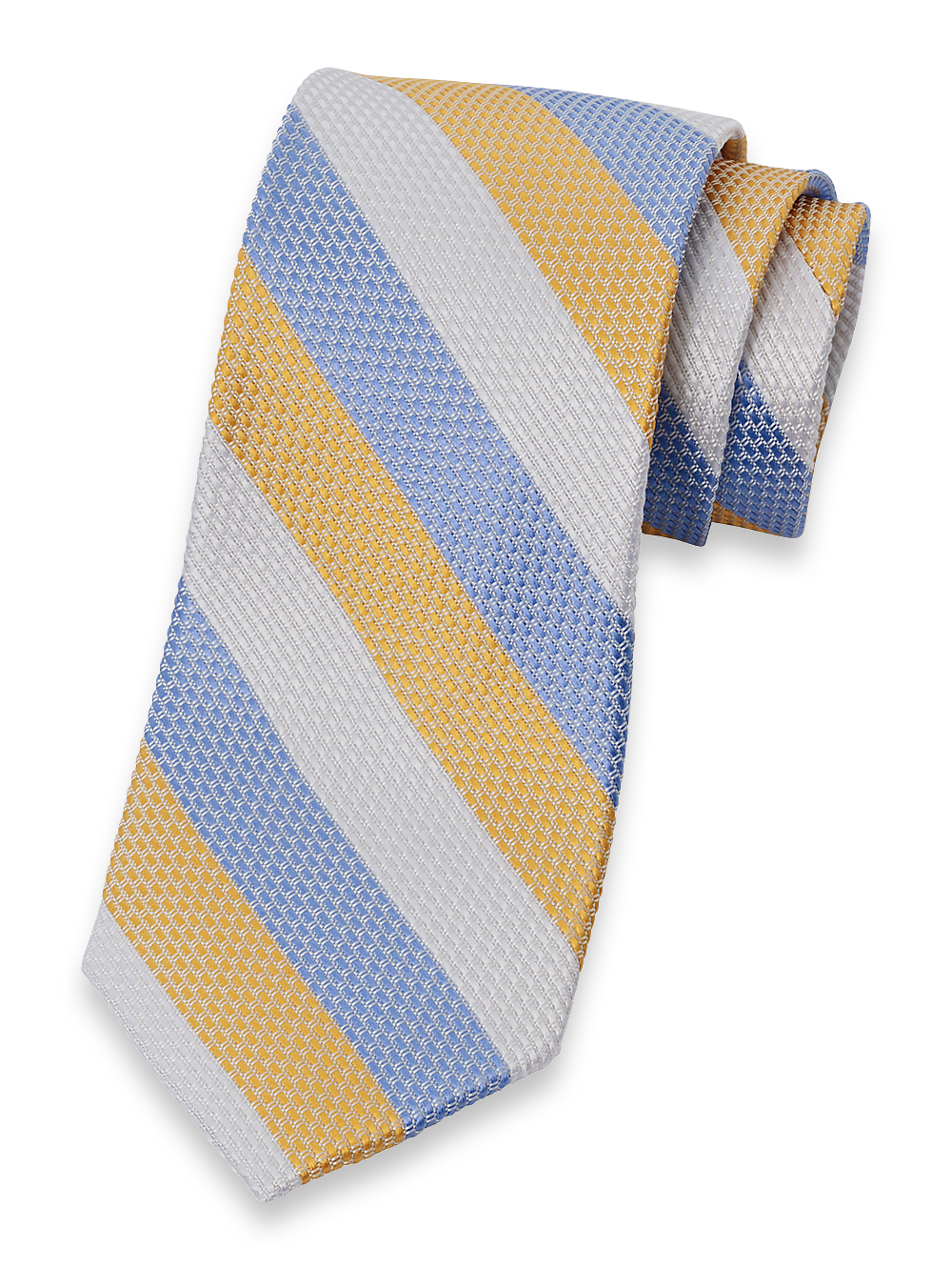 Product Image of Stripe Woven Silk Tie-Yellow Multi