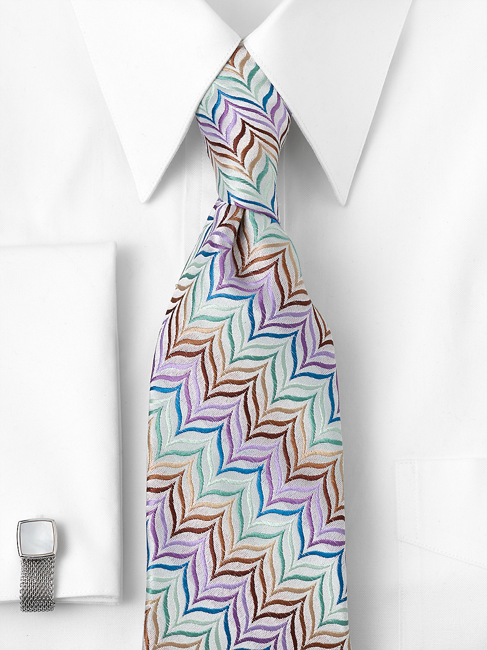 Alternate Image of Herringbone Woven Silk Tie-1