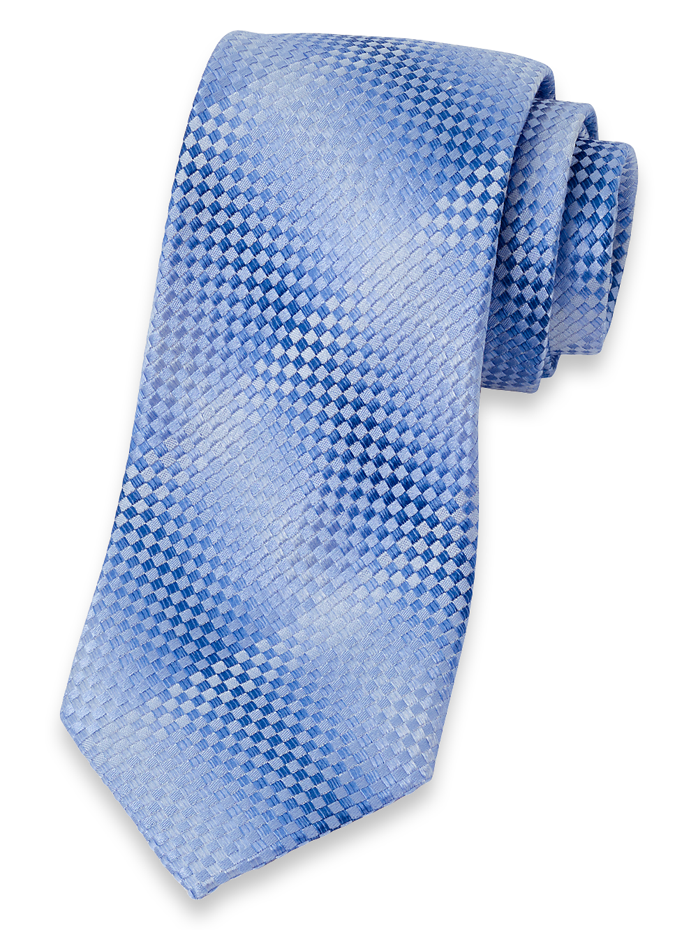 Product Image of Geometric Woven Silk Tie-Blue