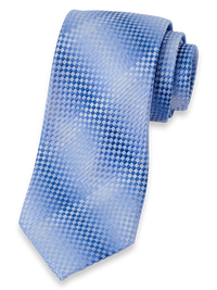 Geometric Woven Silk Tie - Blue