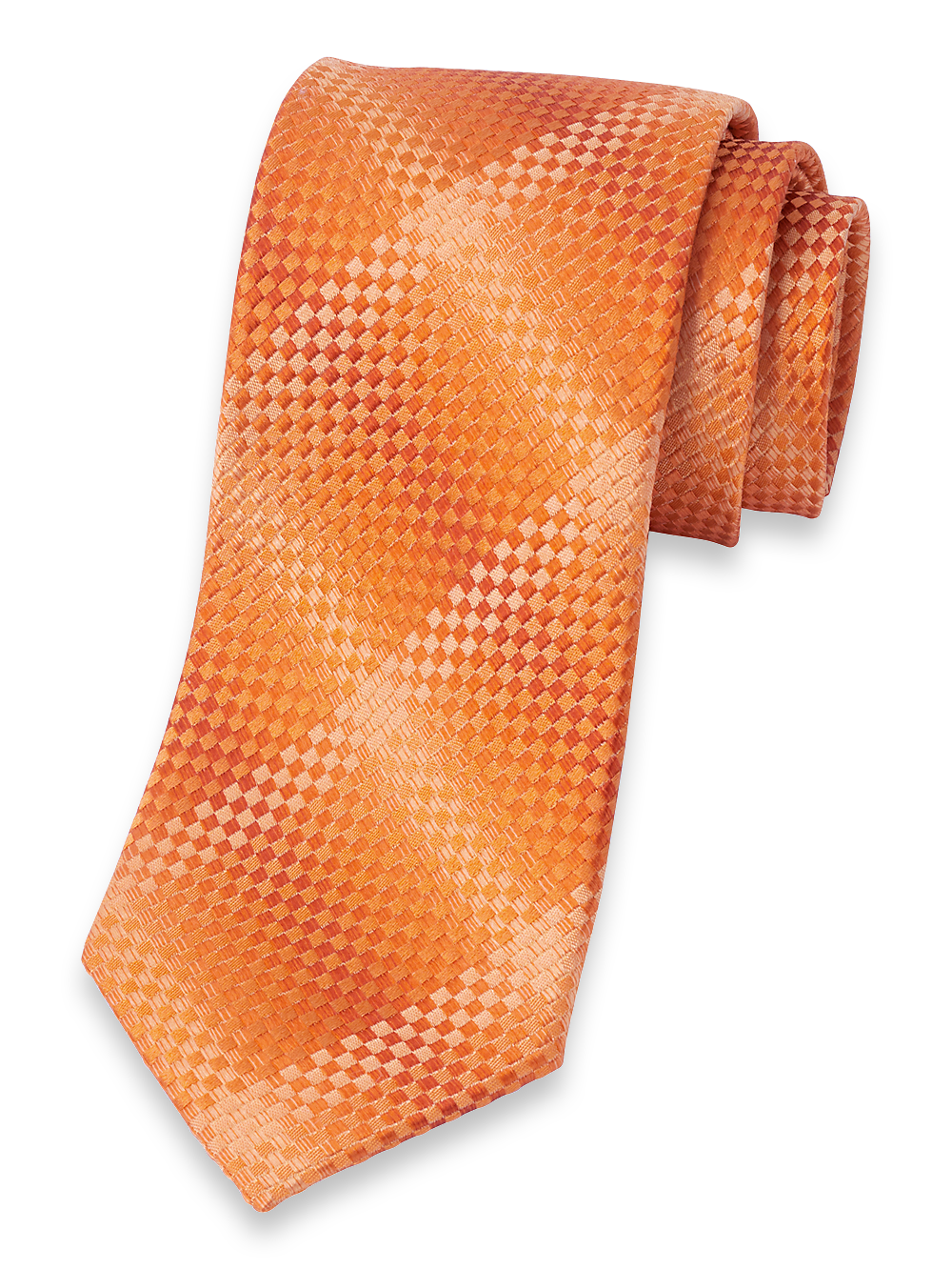 Product Image of Geometric Woven Silk Tie-Orange