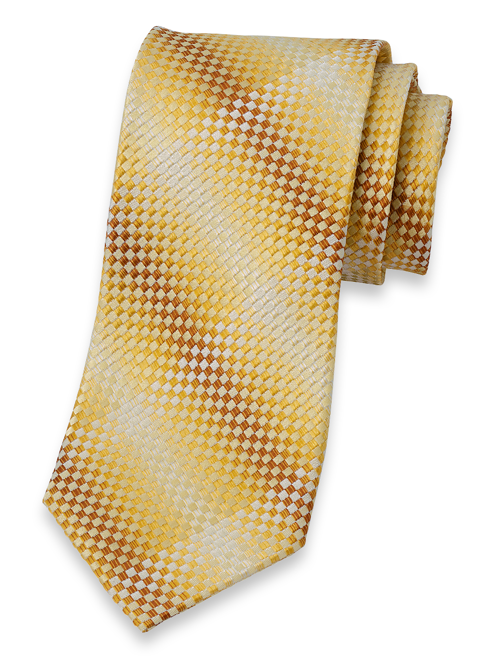 Product Image of Geometric Woven Silk Tie-Yellow