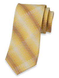 Geometric Woven Silk Tie - Yellow