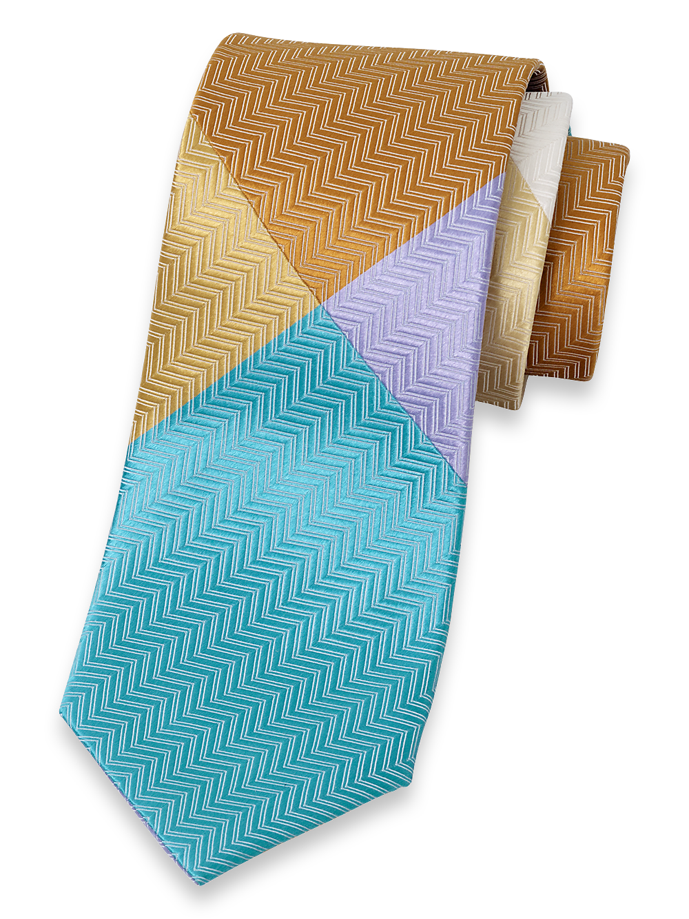 Product Image of Patchwork Woven Silk Tie-Multi