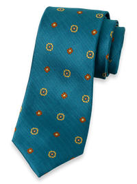 Deco Woven Silk Tie - Teal Multi