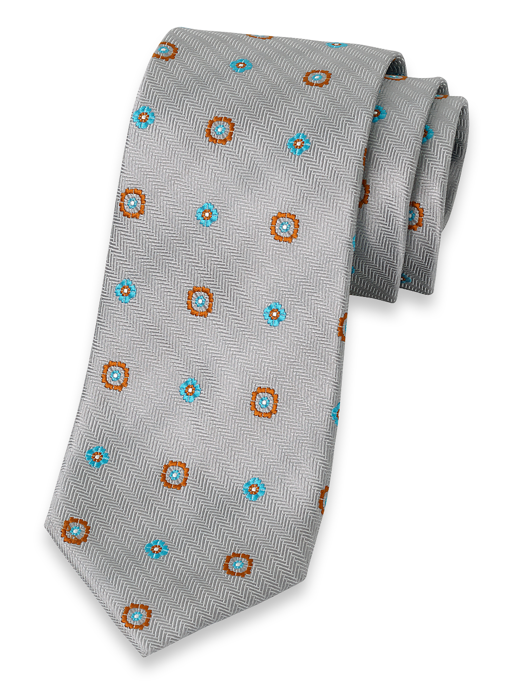 Product Image of Deco Woven Silk Tie-Silver Multi