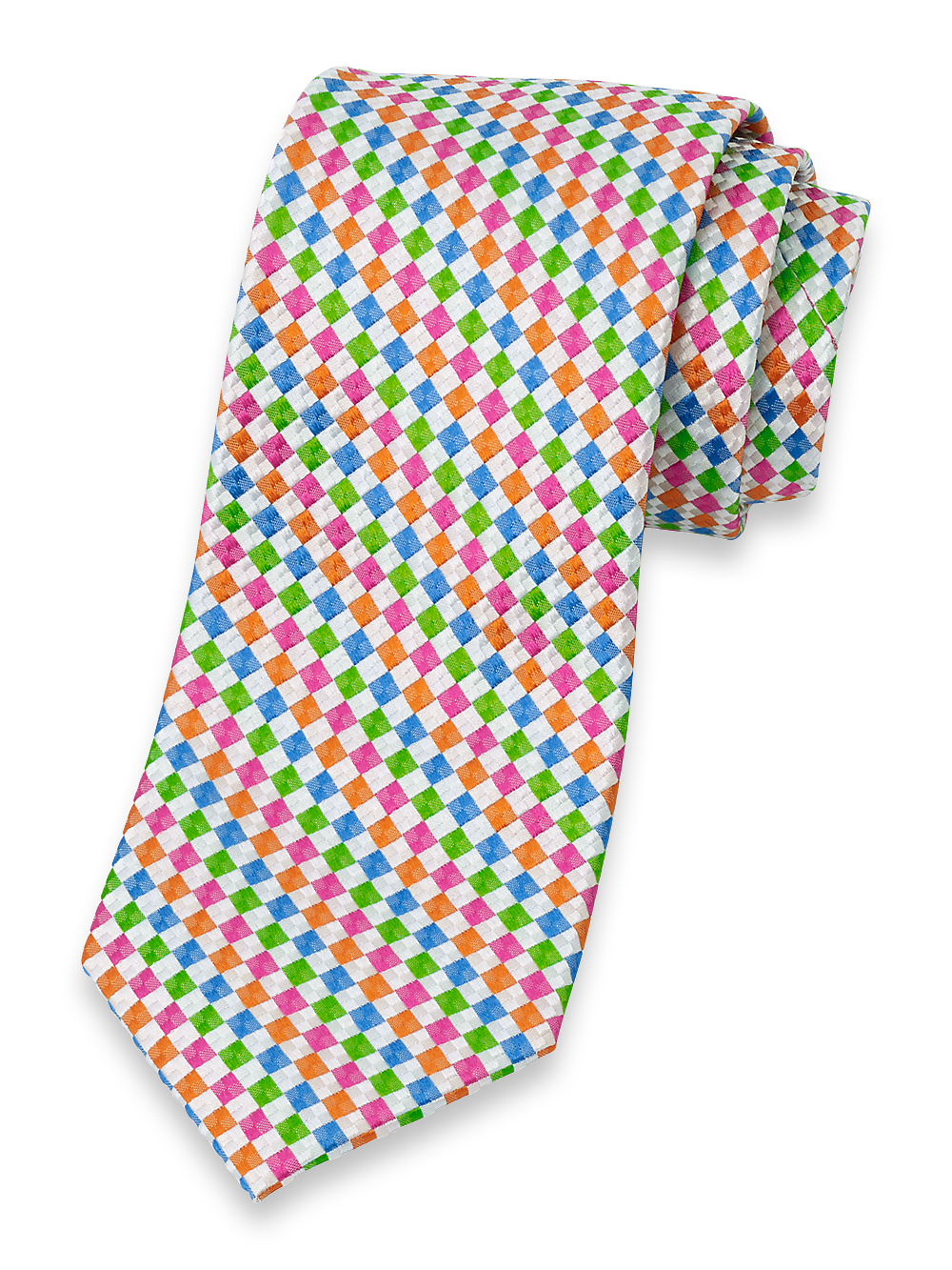 Product Image of Geometric Woven Silk Tie-Multi