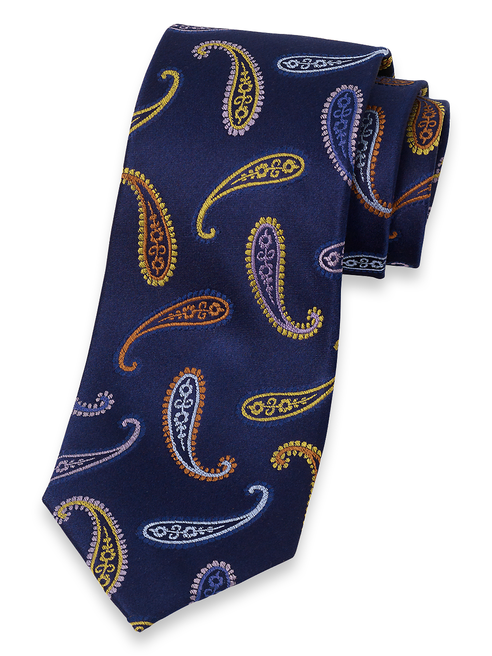 Product Image of Paisley Woven Silk Tie-Navy Multi