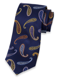 Paisley Woven Silk Tie - Navy Multi