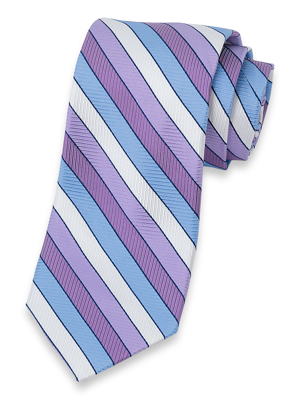 Product Image of Stripe Woven Silk Tie-Purple Multi