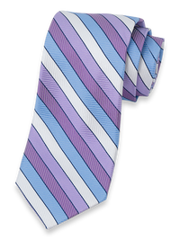 Stripe Woven Silk Tie - Purple Multi