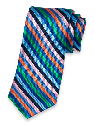 Stripe Woven Silk Tie - Multi