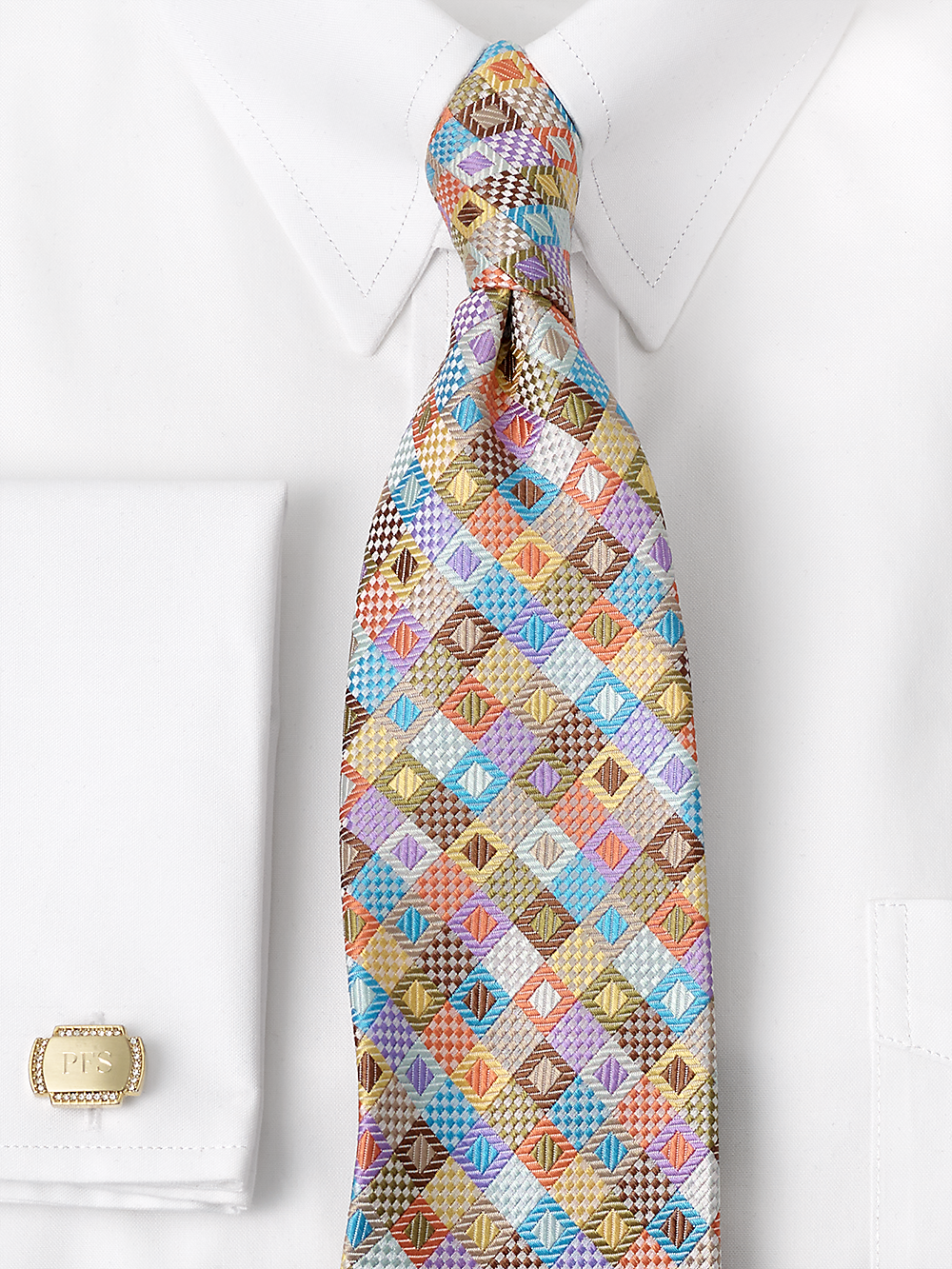 Alternate Image of Geometric Woven Silk Tie-1