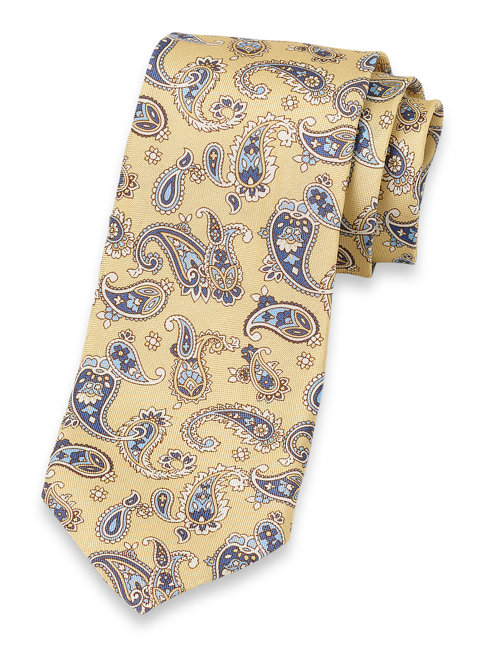 Product Image of Paisley Woven Silk Tie-Yellow/Blue