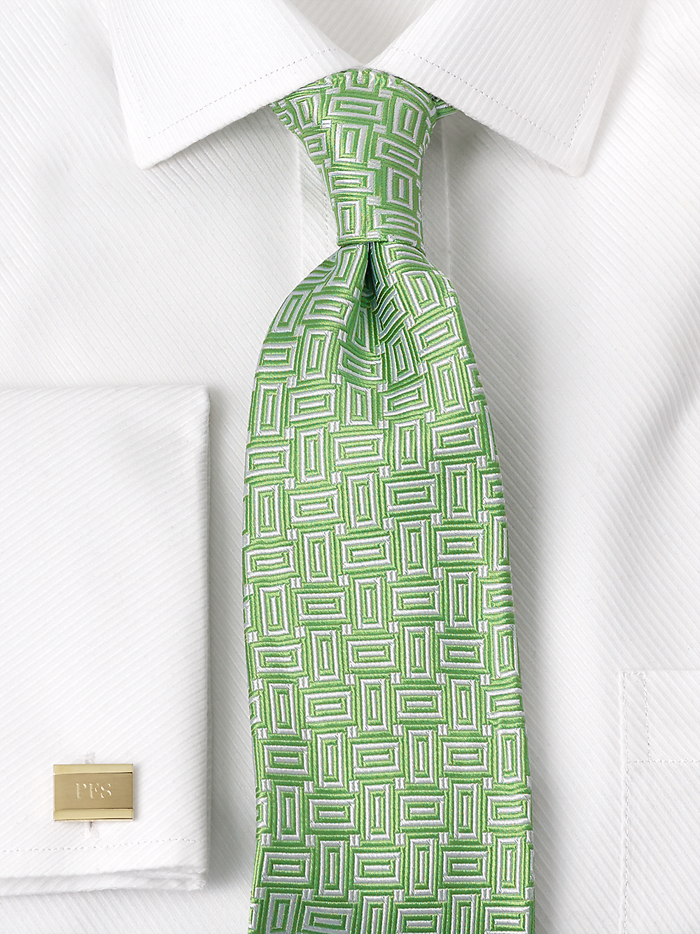 Alternate Image of Geometric Woven Silk Tie-1